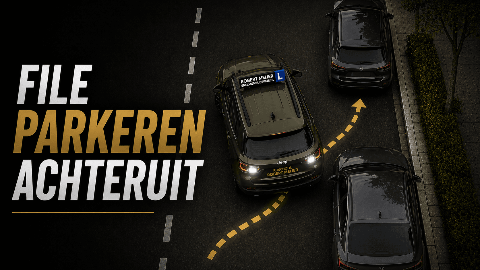 File parkeren achteruit